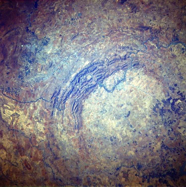 Vredefort crater - remains of the largest verified impact crater on Earth, more than 300km across when it was formed. Free State Province, South Africa